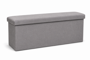 Banc de rangement en tissu moderne pour salon, mobilier de maison, gris cendré, design minimaliste - Product Image 1
