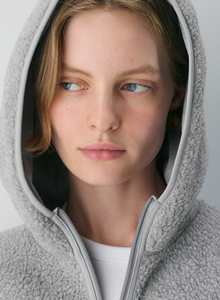Custom Ladies Teddy Fleece <b>Jacket</b> Hooded Outerwear Private Label Bulk Clothing Manufacturer USA - Product Image 4
