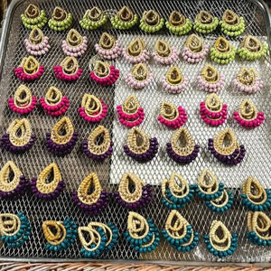 Pendientes colgantes de ratán hechos a mano de estilo bohemio a la moda para mujer, pendientes de gota geométricos ligeros, artesanías de mimbre hechas en Viet NAM - Product Image 1