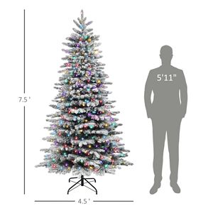 Albero di Natale Artificiale Pre-Illuminato da 210 cm con 500 Luci LED e 1264 Punte di Rami, Effetto Neve, Verde - Product Image 3