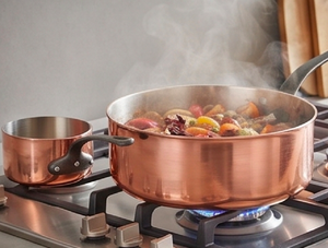 Copper Sauce <b>Pans</b> With Stainless Steel Covers Minimalist Design Heat Resistant For Kitchen Gas Use <b>And</b> Induction Cookers Use - Product Image 5