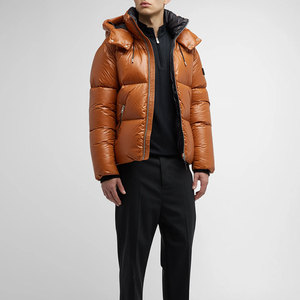 Men Streetwear Hooded Shiny Puffer <b>Jacket</b> Winter Fashion Casual Thick Windproof Zipper Closure Outdoor Wear Padded Puffer <b>Jacket</b> - Product Image 3