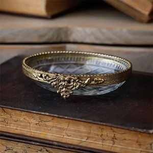 Antique European Luxury Brass Glass <b>Soap</b> <b>Holder</b> & Dish Eco-Friendly Anti-Slip Durable Bathroom Accessory with Lid - Product Image 4