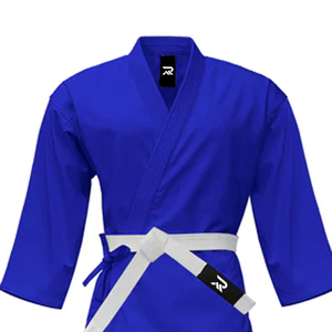 Uniforme de Karate Azul para Adultos, 100% Algodón, Duradero, Corte Regular, Unisex, Conjunto de Ropa de Artes Marciales, Cinturón Blanco Incluido - Product Image 4