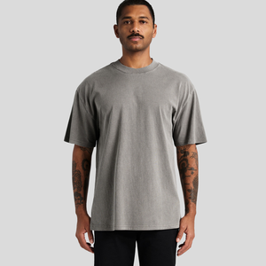 Camiseta de Algodón Premium para Hombre, Cuello Redondo, Manga Corta, Corte Holgado, Tejido Grueso, Prenda Lisa, Ropa al por Mayor - Product Image 1