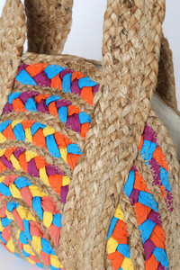 Bolso bohemio de yute de alta calidad para mujer verano Natural multicolor gran capacidad cremallera tendencia diaria Otoño Invierno - Product Image 3