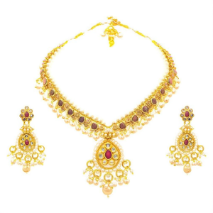 Conjunto de Collar de Perlas y Cuentas de Piedra Pota Heritage, Joyería Fina 10575577DP - Product Image 1