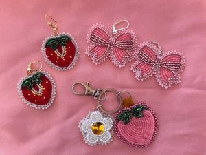 Boho Chic Embroidery Beaded <b>Keychain</b> Handmade Fashion Key Ring for Everyday Carry - Product Image 1