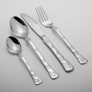 New Customized Logo <b>Dessert</b> Spoon <b>Fork</b> Set in Silver Plated Hammered Design Stainless Steel Silver Flatware Set - Product Image 5