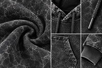 Sweat à capuche en molleton surdimensionné, brodé sur mesure, effet délavé et usé |   Fabricant de sweats à capuche en coton premium pour hommes, style streetwear