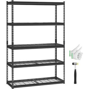 Scaffali di Stoccaggio a 5 Ripiani per Carichi Pesanti da 2500 Libbre, 45,7 cm P x 122 cm L x 182,9 cm H, Scaffalatura Industriale in Metallo Regolabile per Garage - Product Image 1