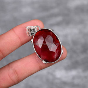 925จี้เงินแท้จี้โกเมนจี้อัญมณีทำด้วยมือเครื่องประดับโกเมนของขวัญสำหรับจี้สร้อยคอสำหรับแม่ของเธอ - Product Image 6