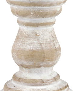 Porte-bougie pilier en bois blanc antique, support de bougie pilier vintage style bord de mer, support de bougie rustique côtier, centre de table décoratif - Product Image 5