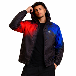 Men's Gradient Color Hooded <b>Racer</b> <b>Jacket</b> Windproof Puffer <b>Jacket</b> Streetwear Zipper Front Logo Design Autumn Wear Parka <b>Jacket</b> - Product Image 3