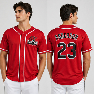 Maillot de baseball personnalisé pour hommes grandes tailles, respirant, brodé, autographié, modèle Anderson des Raptors - Product Image 1