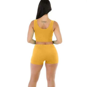 Ensemble deux pièces léger et sans couture pour femme : soutien-gorge de sport et short – Vêtements de sport pour femme - Product Image 4