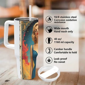 Stainless Steel Tumbler 40oz Insulated Travel Mug With Handle For <b>Coffee</b> Or Tea - Product Image 5