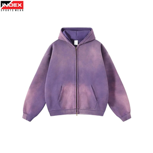 Sweat-shirt à capuche pour homme Index, 100% coton, French Terry, tie-dye, surdimensionné, fermeture éclair, décontracté, pour l'automne - Product Image 1