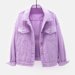 Chaqueta vaquera rosa para mujer, informal, holgada, con botones, de algodón, estilo streetwear, personalizada, OEM, venta al por mayor, de calidad. - Product Image 4