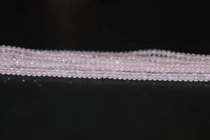 Cuentas Rondelle facetadas de cuarzo rosa natural 3-3,25mm 13 pulgadas hilo cortado a máquina para la fabricación de joyas - Product Image 4