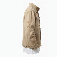 Veste en jean décontractée pour homme, col montant, 100 % coton, respirante, avec logo frontal, qualité supérieure, très vendue, pour l'hiver, en promotion en ligne
