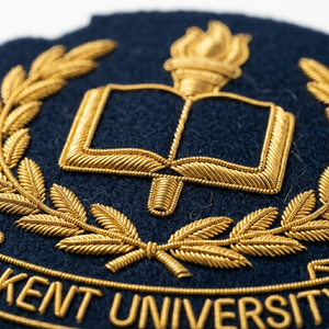 Private Label Hand Embroidered Bullion Badge Custom Country Club Crest Gold Wire Corporate Blazer Patch Executive Emblem Bulk - Product Image 3