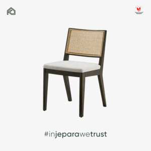 Commercial Modern Rattan <b>Dining</b> <b>Chair</b> with Solid Wood Frame and Cane Back for Apartment Villa Hotel & Restaurant Use - Product Image 4