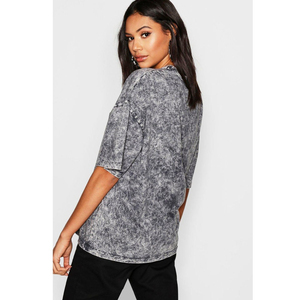 T-shirts en toile pour femmes, personnalisés OEM, délavés à l'acide, longs et amples, pour l'automne, le yoga et l'entraînement, 100% coton, séchage rapide, vente en gros - Product Image 3