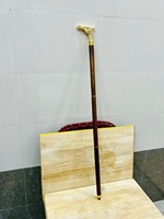 Tongkat Kayu Buatan Tangan dengan Gagang Kepala Kuda Kuningan Multifungsi untuk Digantung di Dinding, Hadiah Wisuda, Hari Valentine, Halloween