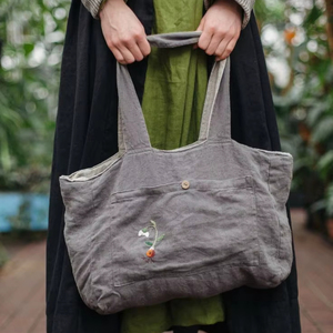 Sac fourre-tout en toile écologique avec motif lettres, en coton, réutilisable et durable pour les courses et le marché - Product Image 1