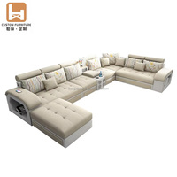 Ensemble de canapés gonflables en tissu en forme de U, multifonctionnels, intelligents, musicaux, de luxe, pour salon, vente en gros