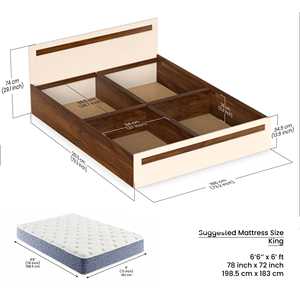 เตียงคิงไซส์ดีไซน์ทันสมัยพร้อมโครงเตียงไม้สไตล์มาลเทน - Product Image 1