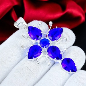 wholesale <b>London</b> Blue Topaz Pendant 925 Sterling Silver Handmade Gemstone Jewelry - Product Image 6