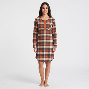 Robe longue en flanelle à carreaux pour femme, chemise longue boutonnée en flanelle à manches longues, 100 % coton - Product Image 3
