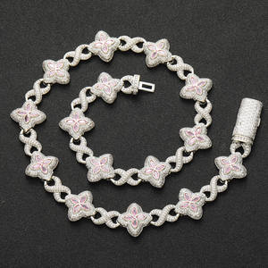 Chaîne cubaine en moissanite de qualité supérieure, plaquée or 14 carats, en argent, accessoire de bijouterie unisexe pour mariage, fête, club, disponible - Product Image 6