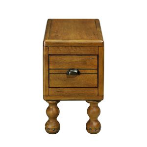 Solid Wood Rectangle 23.6 Inch Narrow Side <b>Table</b> Drawer Vintage <b>Bedside</b> Nightstand for <b>Small</b> Spaces End <b>Table</b> - Product Image 5