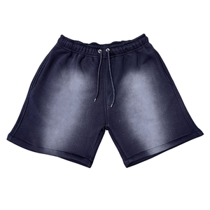 Shorts en velours délavé pour homme, avec cordon de serrage, taille élastique, style streetwear décontracté, multicolores, vente en gros, logo personnalisé OEM - Product Image 4