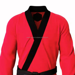 2025 Custom Made V-Neck Martial <b>Arts</b> Uniform High Quality Polyester Taekwondo Clothing for Men Fighting Wear Washed Stretch - Product Image 5