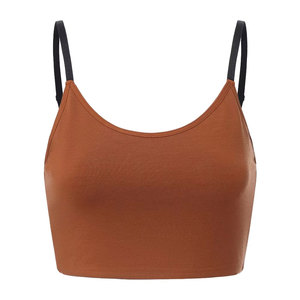 Soutien-gorge de sport à maintien élevé pour femme, sans coutures, en tissu Spandex/Nylon respirant, avec logo frontal, pour le yoga et les activités sportives - Product Image 1