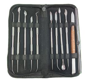 Kit de herramientas de tallado de cera de dientes dentales con estuche de viaje Kit de herramientas de tallado de cera 10 piezas - Product Image 1