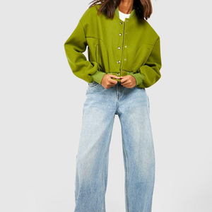 Chaqueta Corta de Lana Tejida para Mujer, de Secado Rápido, Transpirable, Impermeable y Resistente al Viento, con Parches y Bordado Personalizado en Ambos Lados - Product Image 2