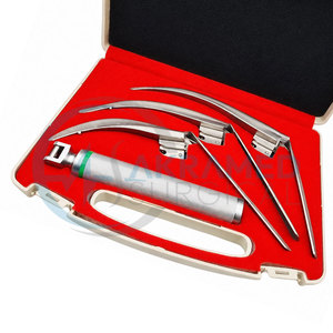 Ensemble de laryngoscopes à fibres optiques certifiés CE McCoy, lames flexibles 2 3 4 5 avec poignée, kit médical réutilisable en acier inoxydable - Product Image 3