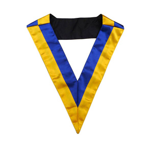 Collar Ceremonial del Rito Escocés Premium, Fabricación Personalizada, Azul y Dorado, Satén, Insignia Masónica, Bordado Personalizado Disponible - Product Image 1