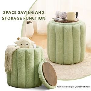 Upholstered Padded Seat Foot Stool Vanity Ottomans Storage for Makeup Room Footrest for Living Room Comfortable Vanity Stool - Product Image 6