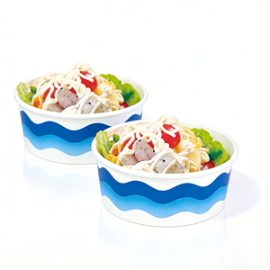 Bol à salade et à soupe en papier kraft jetable biodégradable avec impression personnalisée résistante à la graisse, meilleur prix en vente - Product Image 2
