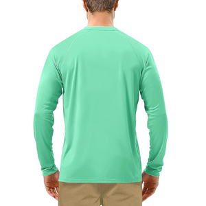 T-shirt à manches longues respirant pour hommes, couleur unie, décontracté, vente en gros - Product Image 6