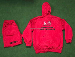 Conjunto corto cortavientos personalizado de alta calidad para hombre, conjunto de chándal de nailon cortavientos transpirable de ajuste relajado sólido para verano - Product Image 6