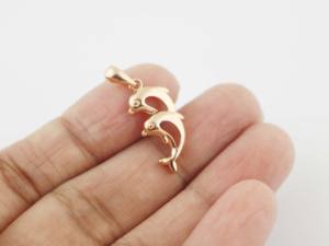 Pendentif Dauphin en Argent Sterling 925, Bijou Océanique Minimaliste, Collier Délicat en Or Rose - Product Image 6
