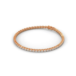 White Gold Round S925 Silver Natural IGI Certified Diamond Prong-<b>Set</b> Round Brilliant Cut Tennis Link <b>Bangle</b> Wedding Gift - Product Image 5