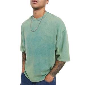 Acid Wash men's <b>shirts</b> vintage look cotton fabric casual streetwear loose fit men - Product Image 2